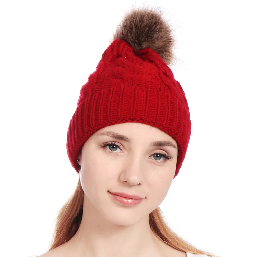 

Woman Hat Winter Hats For Women Warm Knitted Wool Curling Cap Ladies Fashion Hat Brand New Female Beanies 1pcs