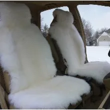 Сувениров зима высокое качество цельный кусок из натуральной шерсти овчины мех 2 шт автокресла Набор чехлов