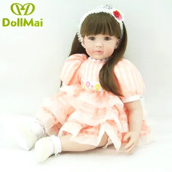 

Adoras doll Princess girl bebe reborn 24" handmade Exquisite silicone vinyl reborn baby dolls toddler bonecas kids gift toys