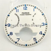 37 мм Parnis белый циферблат синий цифровой Fit Чайка ST2505 автоматический часовой механизм A747