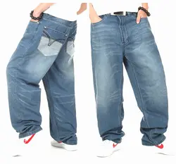 Мужские джинсы больших размеров 40, 42, 44, 46, мужские классические повседневные весенне-осенние летние джинсы, Мужские Стрейчевые прямые