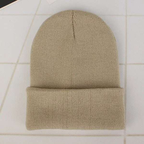 Beige Cap Зимние шапки для женщин, Новые Вязаные шапки, одноцветные милые шапки для девочек, осенние женские шапки, теплые шапки, Женская Повседневная шапка - Цвет: Beige Cap