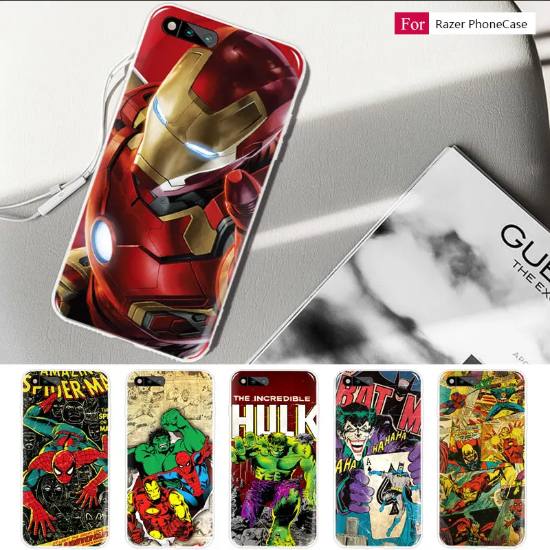 

For Razer Phone 2 Case Razer Phone Silicon Soft TPU Back Cover for Razer Phone2 Cartoon Iron Man Superman Batman Shell case