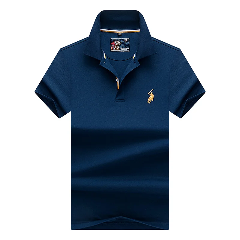 

New Men's Polo Shirts Short Sleeve Summer Male Cotton Solid Casual Polo Shirt Men Brand Embroidery Clothing Polo AY88178
