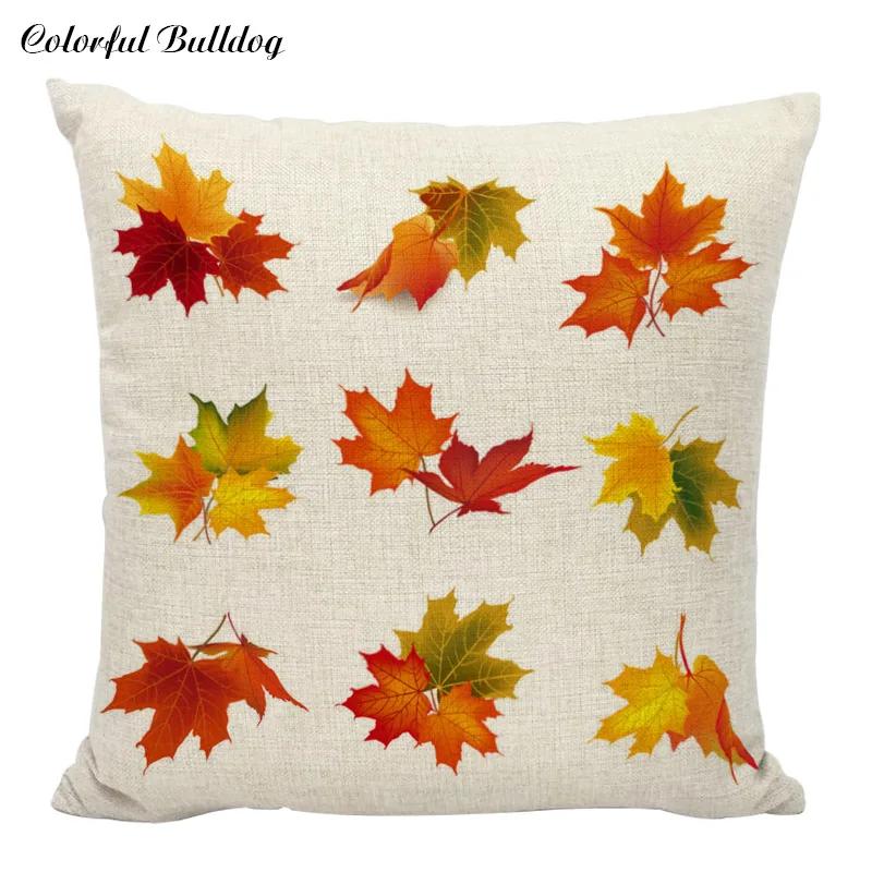 

45*45cm 3d Cushion Cover Red Maple Leaf PillowCase Home Decorative Throw Pillows Yellow Leaves Pillows for Sofa Car Cojines