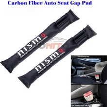 Шт. 2 шт. углерода волокно автомобиля прокладки для заполнения пустоты MS логотип сиденья зазоры разъем Teana Sylphy Qashqai Livina Tiida Cube Juke VERSA