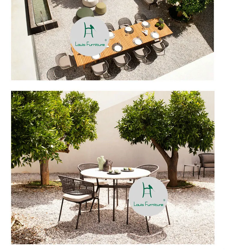 Луи модные обеденные стулья скандинавские уличные Ротанговые комбинации набор домашний балкон сад ротанга простой модный ресторан