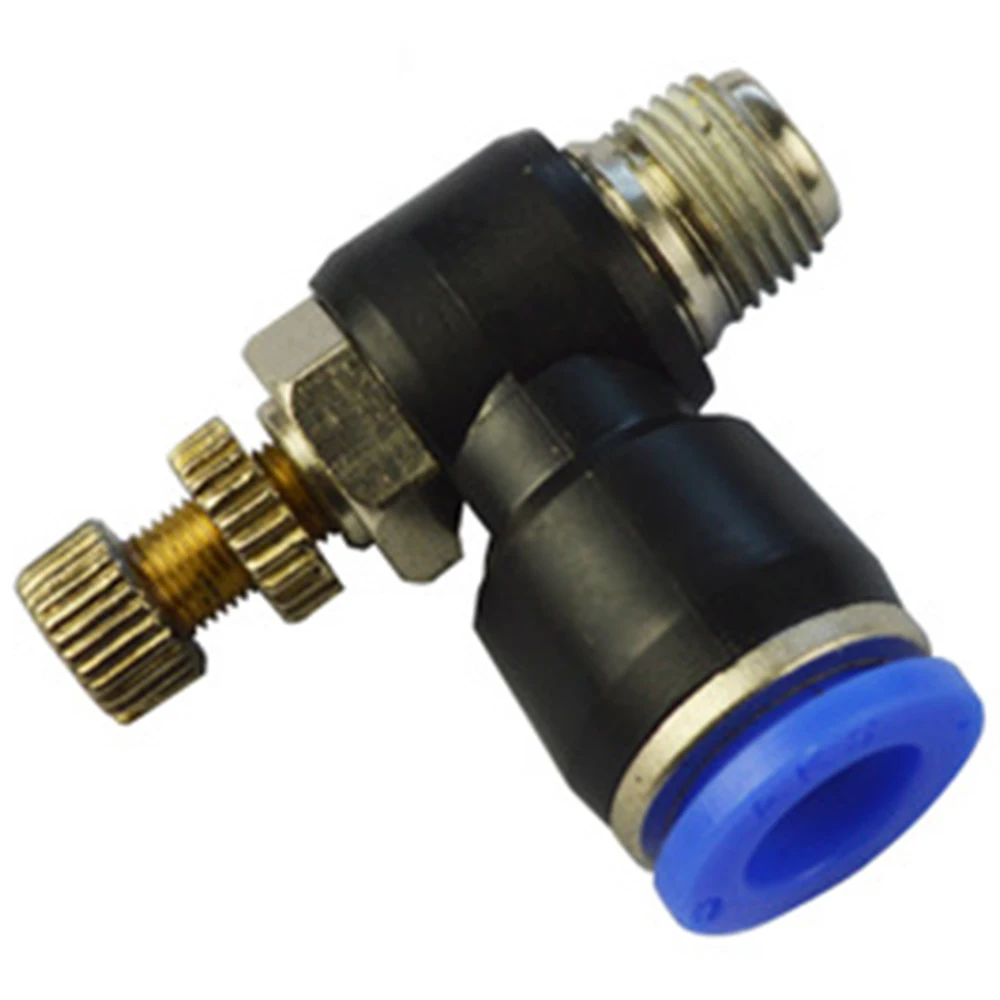 Air Angle Flow Control Valve Tube OD 1//8 X NPT 1//8 Pneumatic Push In Fitting
