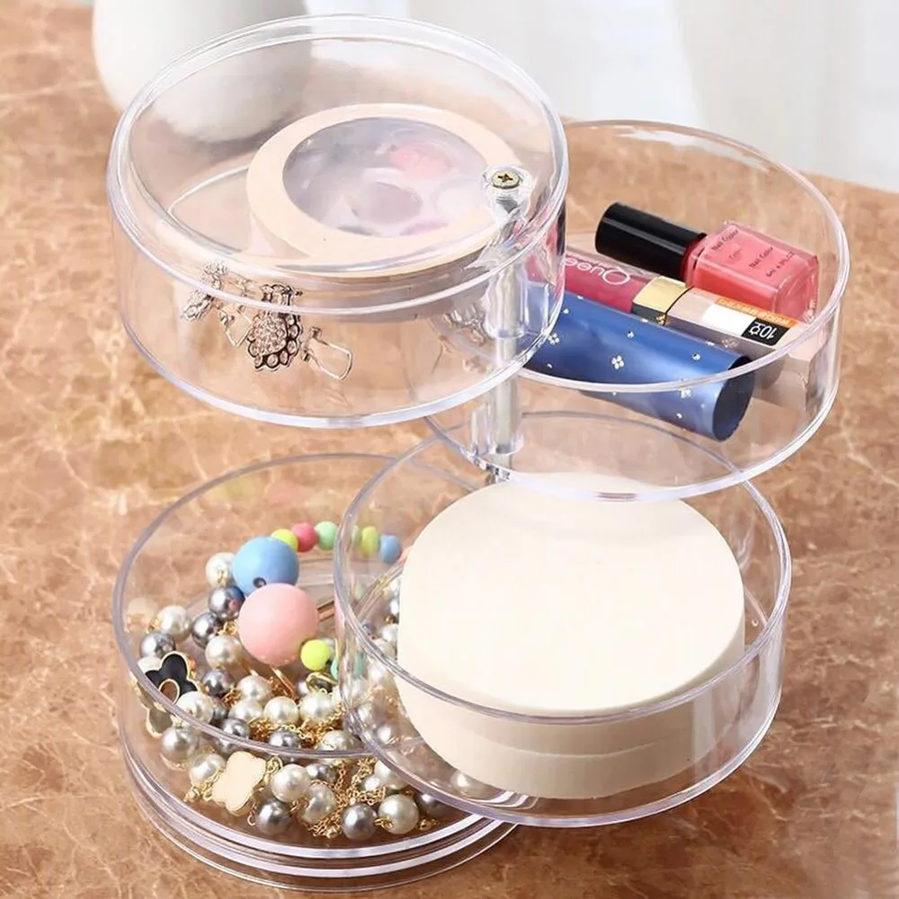

Multifunctional 4 layer Acrylic Rotatable Cosmetic Organizer 11.5 * 17.5cm Storage Box Makeup Holder Storage Case