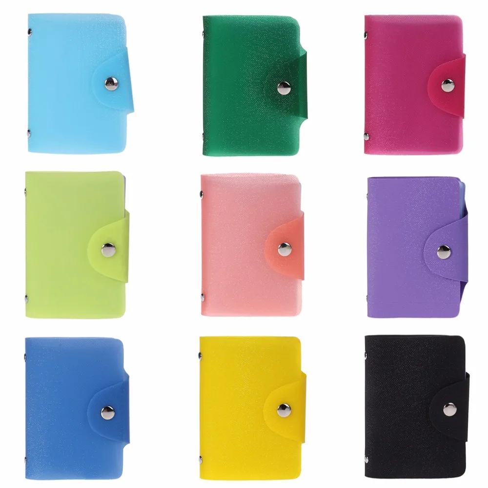 

THINKTHENDO Fashion Unisex 26 Cards ID Credit Card Holder Shinning Pocket Case Purse Wallet Gift Women Men 9 Color