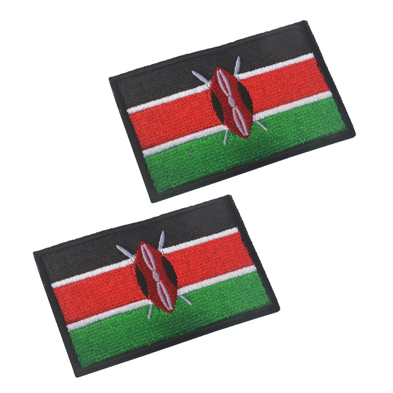 Embroidered patch to sew patch embroidered kenya flag 70 x 45mm 