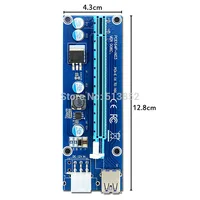 כבל נתונים עבור PC PCIe PCI-E PCI Express Riser Card 1x כדי 16x USB 3.0 כבל נתונים SATA כדי 6pin IDE מולקס ספק כוח עבור BTC כורה מכונת (5)