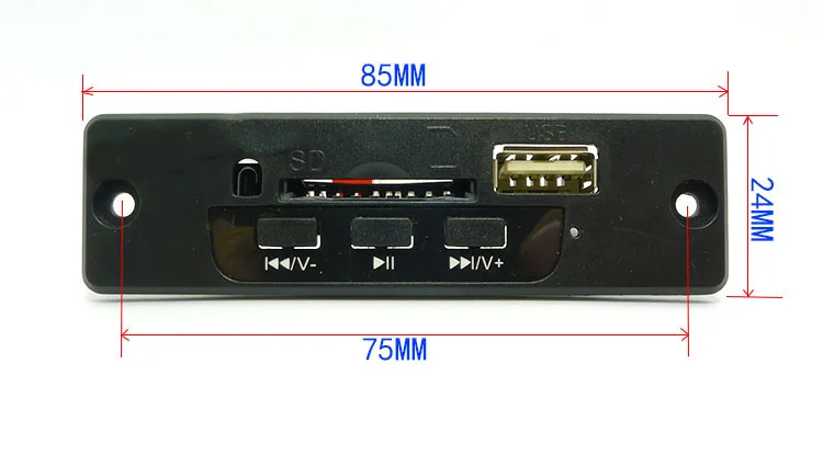 

3.7V-5V Power MP3 WAV Format decoder board 3W + 3W Amplifier SD/MMC U Disk MP3 module decoding audio Support Bluetooth sticker