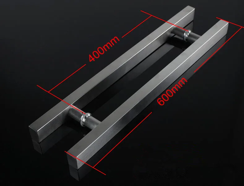 UNILOCKS 1 пара стеклянная дверная ручка из нержавеющей стали квадратная трубка ручка дверная ручка - Цвет: C.C 400 L 600mm