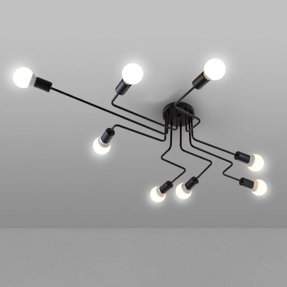 

Black Iron 4/6/8 Branching Bubble Chandelier light with Bulbs Modern Chandelier lighting Living Room Chandelier
