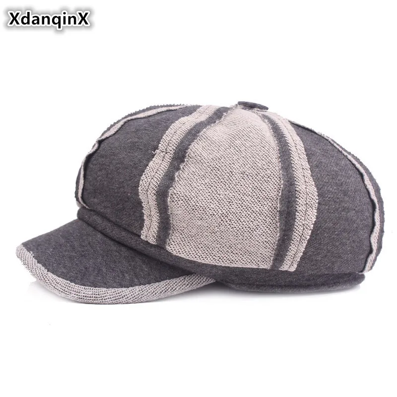 

XdanqinX Snapback Cap Women's Autumn Winter Hat Fashion Cotton Yarn Newsboy Caps Retro Casual Sports Cap 2019 New Female Hats