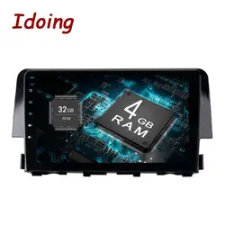 Idoing 1Din 9 "Автомобильный мультимедийный плеер Android8.0 для Honda Civic 2015-2016 4 г + 32 г 8 core рулевого колеса навигации быстрая загрузка