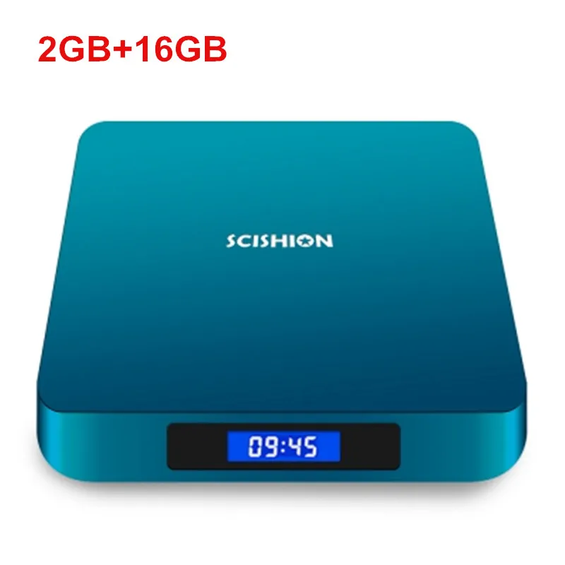 SCISHION ai one Android 8,1 Smart tv Box Rockchip 3328 2 гб 16 гб 2,4G WiFi USB3.0 Bluetooth 4,0 телеприставка с голосовым управлением - Цвет: 2GB 16GB