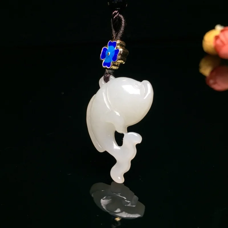 

2019 Hot Sale Buda Druzy Free Shipping Chakra Hetian Dolphin Pendant And Baiyu Love Guardian Goddess Natural Cartoon Edition