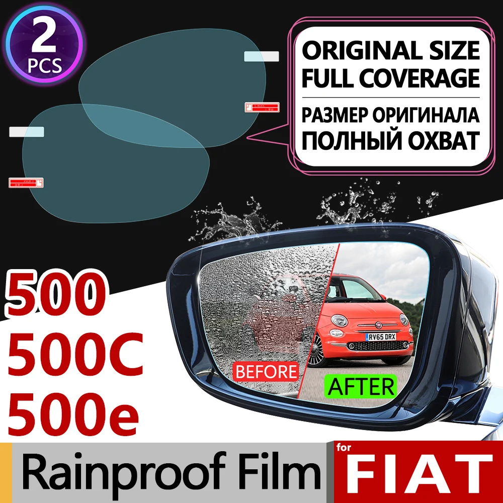 Для Fiat 500 500C 500e 2007 ~ 2019 полное покрытие противотуманная пленка зеркало заднего вида анти-непрозрачна пленка s Аксессуары Abarth 2008 2013 2016 2017