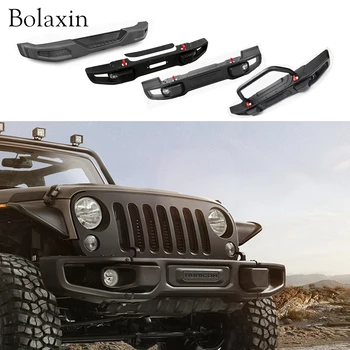 

New design Bolaxin Car protection board Front /Rear Offroad Winch Bumper Brush Guard with log light for Jeep Wrangler 2010-2019