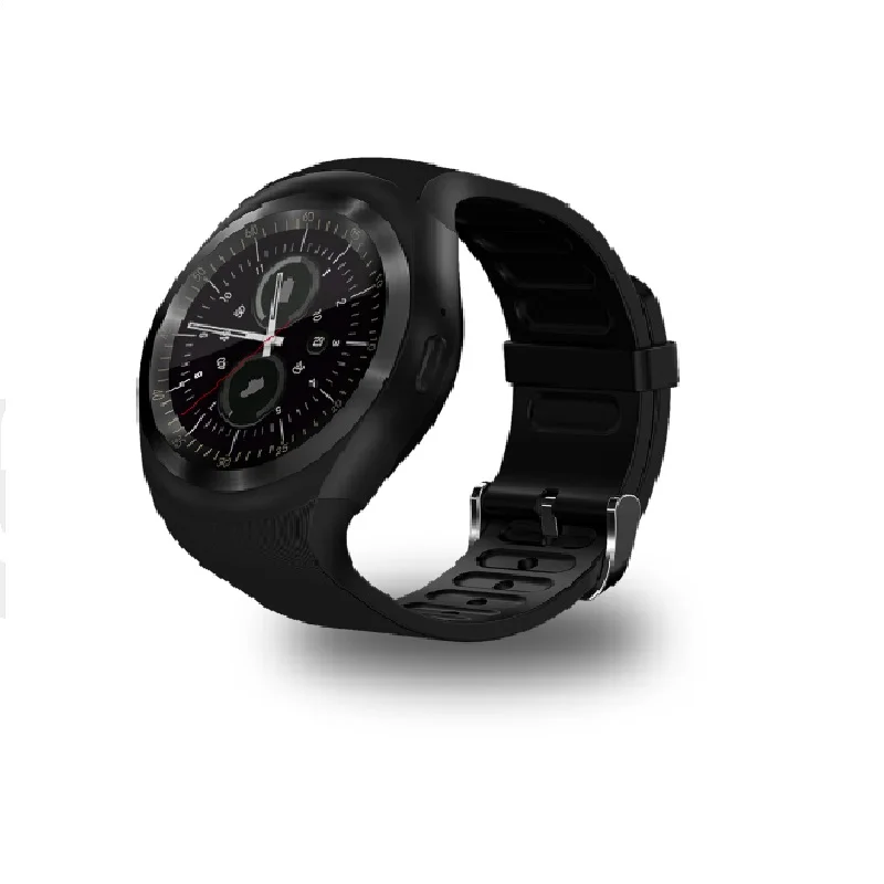 Завод 2G Smartwatch 1,22 дюймов полный круглый дисплей sim один nano sim Bluetooth SM01 Смарт часы без камеры - Цвет: black