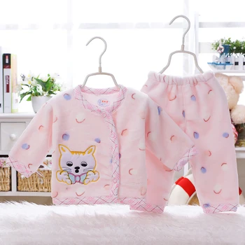 

2pcs/set children Autumn Winter Newborn baby girl clothes Infant clothing Soft flannel baby boy clothing set for baby born
