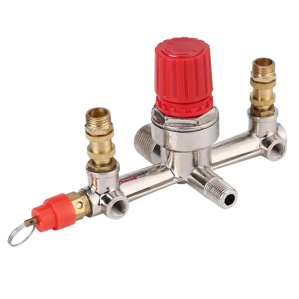 

2 phase 1 port 230V Air Compressor Pressure Control Switch Valve Regulator 90-120 PSI with Double Gauges