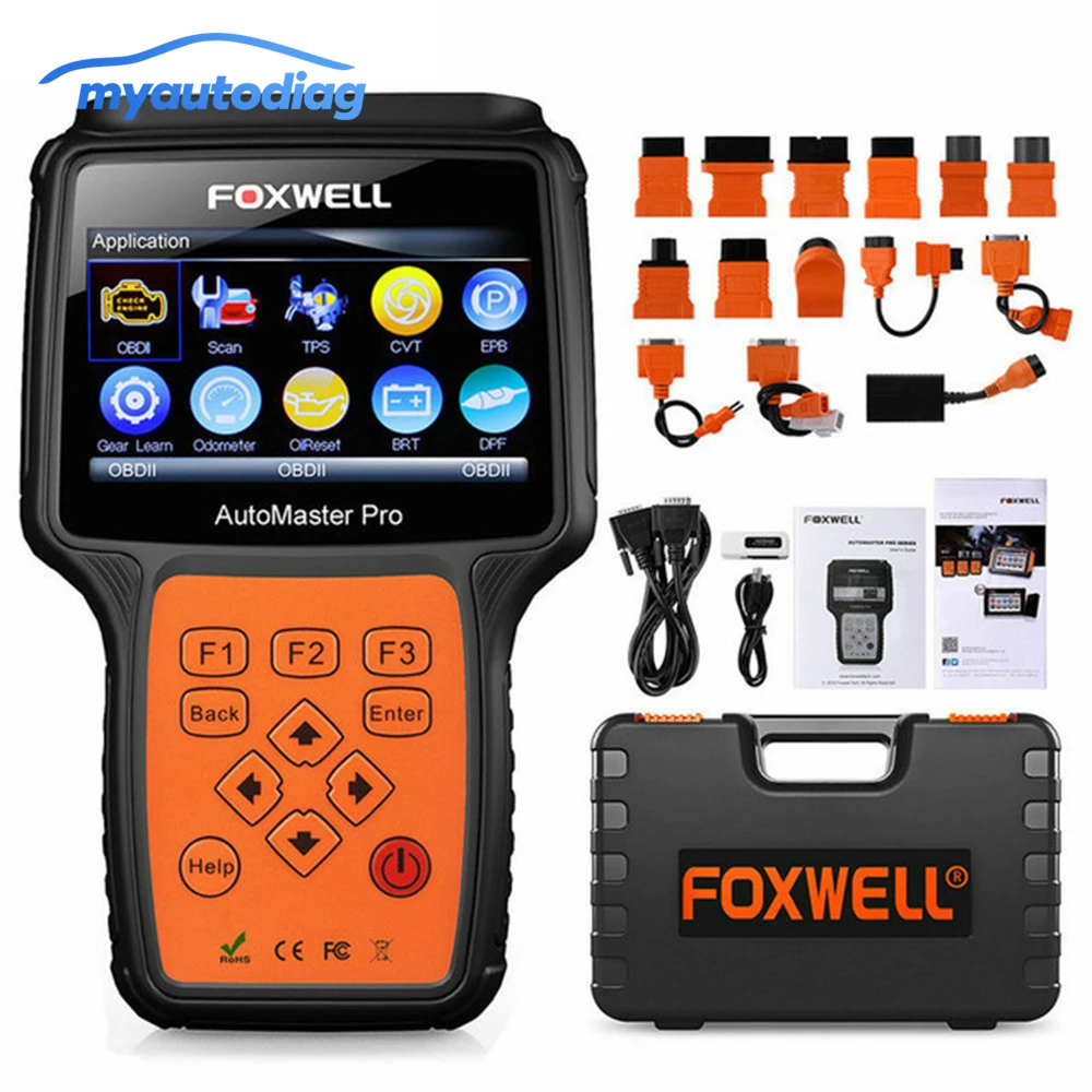 Foxwell NT644 Pro OBD2 OBD Автосканер с разъемом кабели ABS Airbag TPMS EPB DPF полной Системы