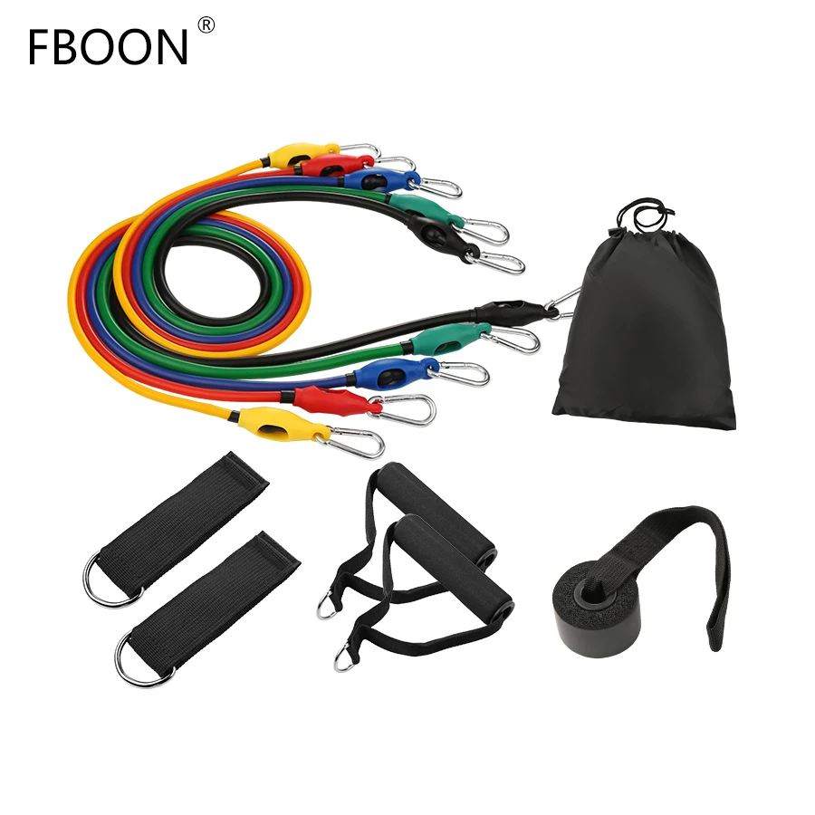 FBOON 11pcs/set Yoga Bands Detachable Resistance Bands Fitness