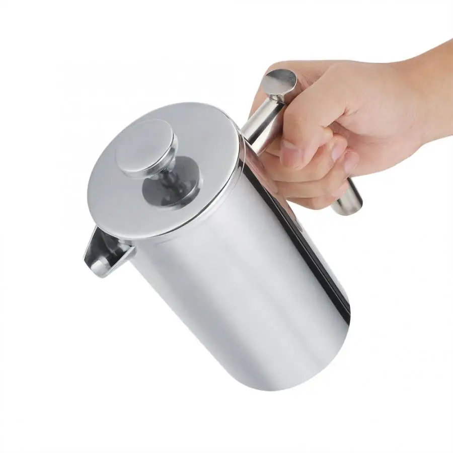 

Kitchen Accessories Milk Jug For Coffee Household Double-Layer 304 Stainless Steel Hand Coffee Pressure Pot Coffee Maker Moka