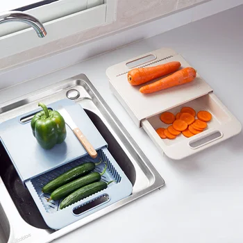 

Sink Drainage Cutter Board Plastic Chopping Board Small Board House Fruit Plate Kitchen Drain Rack Cutting Board Slabs