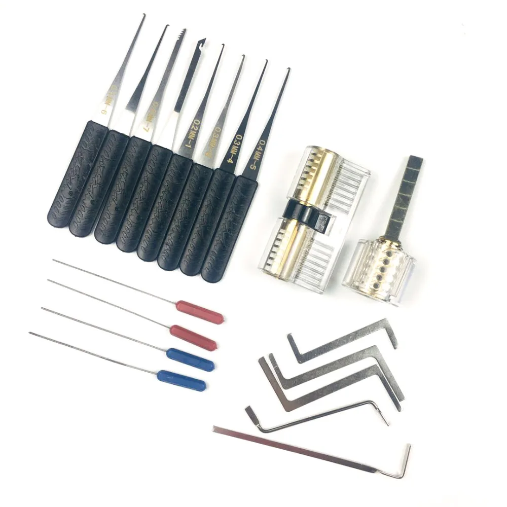 

Locksmith Supply Tools Pick Set Practice Lock with Broken Key Remove Tool ,Tension Tool Combination for Locksmith Beginner
