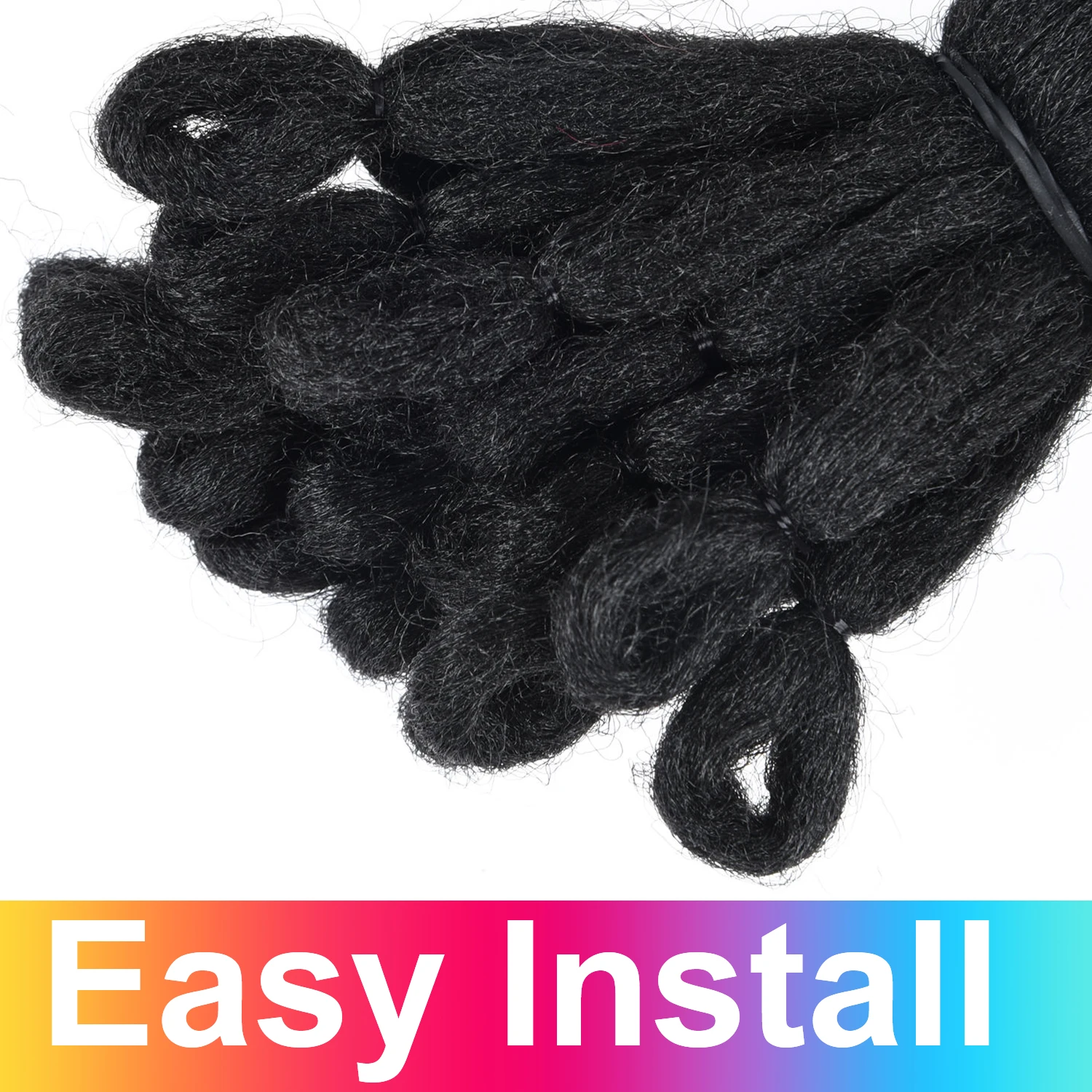 DinDong Black Dreadlocks Crochet Hair Extensions Soft Reggae Hair 22 inch 30 Roots Synthetic Hair Braids