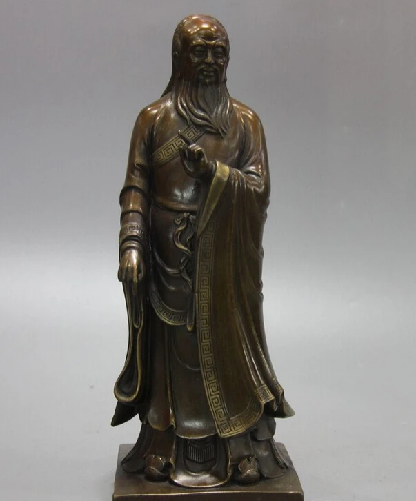 

song voge gem S0756 China Taoism Bronze Copper Ancient Famous Thinker Laozi Lao-tzu Statue Sculpture