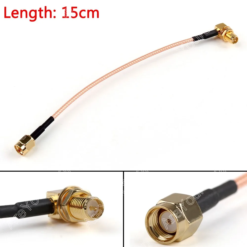 

Areyourshop Sale 15cm RG316 Cable RP SMA Plug To Female Jack Right Angle Jumper Pigtail 6in FPV Min