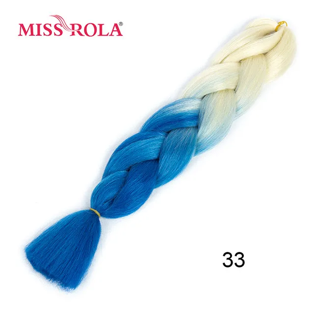 Miss Rola, 100 г, ультра большой Плетеный вязаный крючком, волосы для наращивания, 1 шт., 89 цветов, Ombre, синтетические, на крючках, косички, цвет волос - Цвет: #613