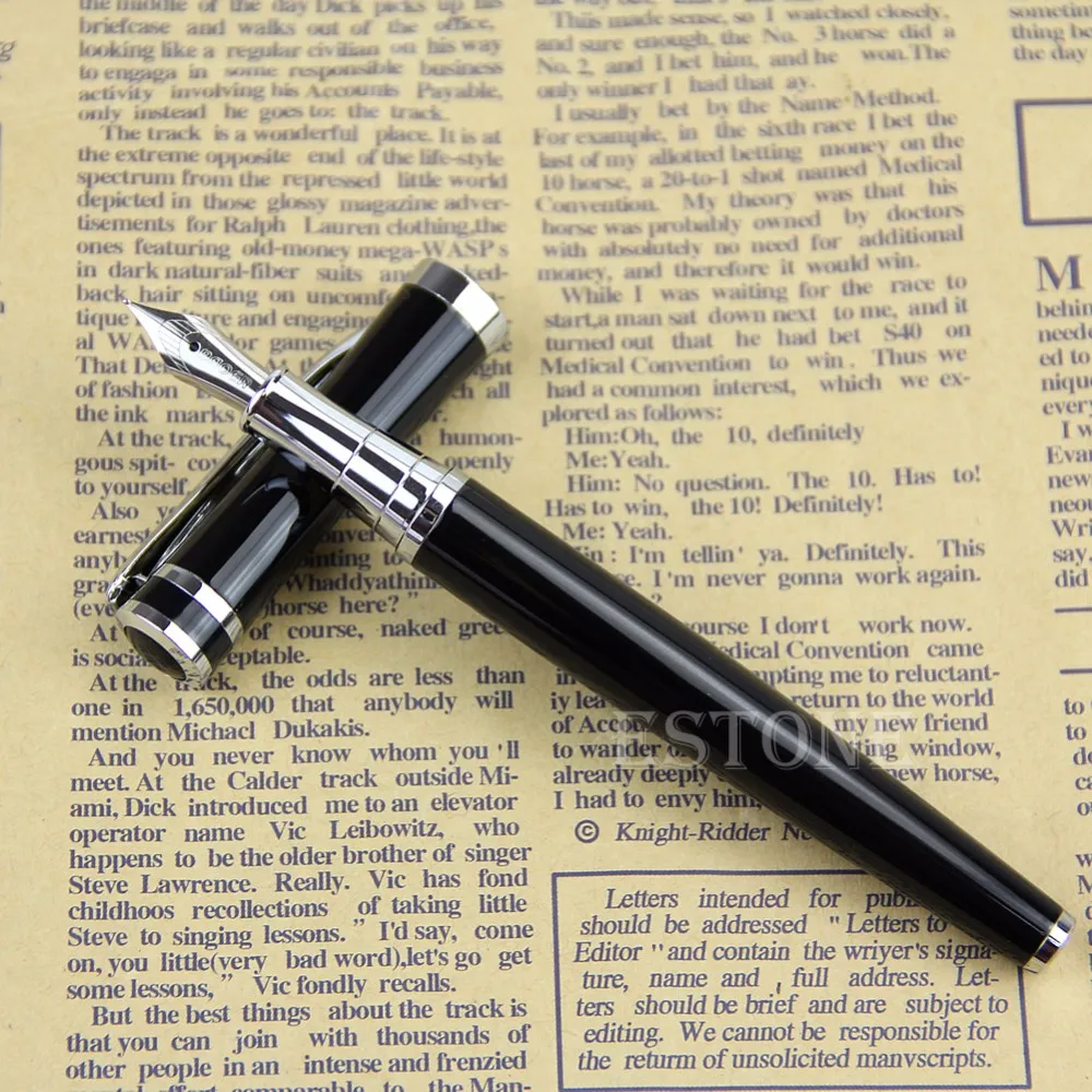BAOER 3035 высокое качество перьевая ручка средний черный/серебристый