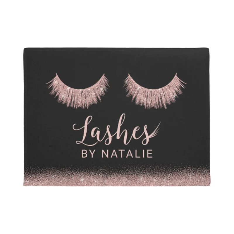 Rose Gold Eyelash Extensions Beauty Salon Doormat Home Decoration Entry Non-slip Door Mat Rubber Washable Floor mat Rose Gold Eyelash Extensions Beauty Salon Doormat Home Decoration Entry Non-slip Door Mat Rubber Washable Floor mat