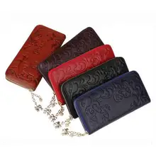 WEIWEI Brand Fashion Genuine Leather Wallet Women’s Purse Clutch Bags Long Embossing Women Wallet Money Clips Female Purse QB20