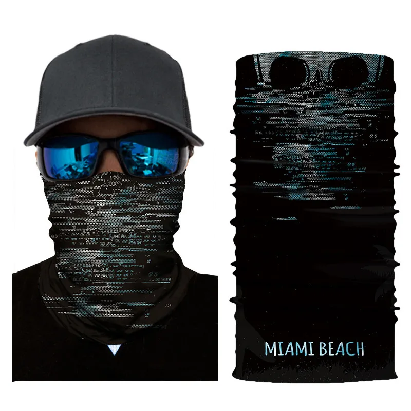Мода 3D череп Магия Хэллоуин маска Мужская цифровая печать солнцезащитный шарф маски для мужчин и женщин H9 - Цвет: A65