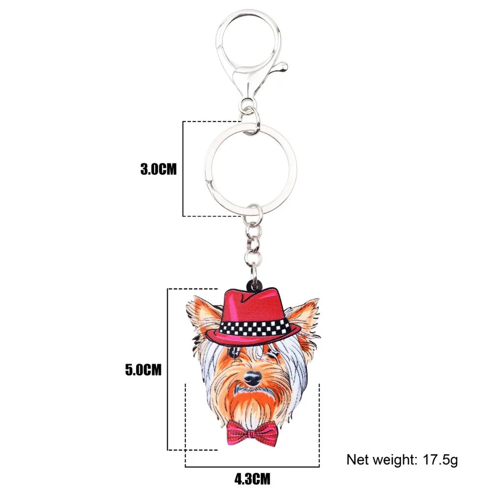 Брелок для ключей WEVENI Yorkie yorland Terrier с лицом собаки брелок автомобиля подвеской