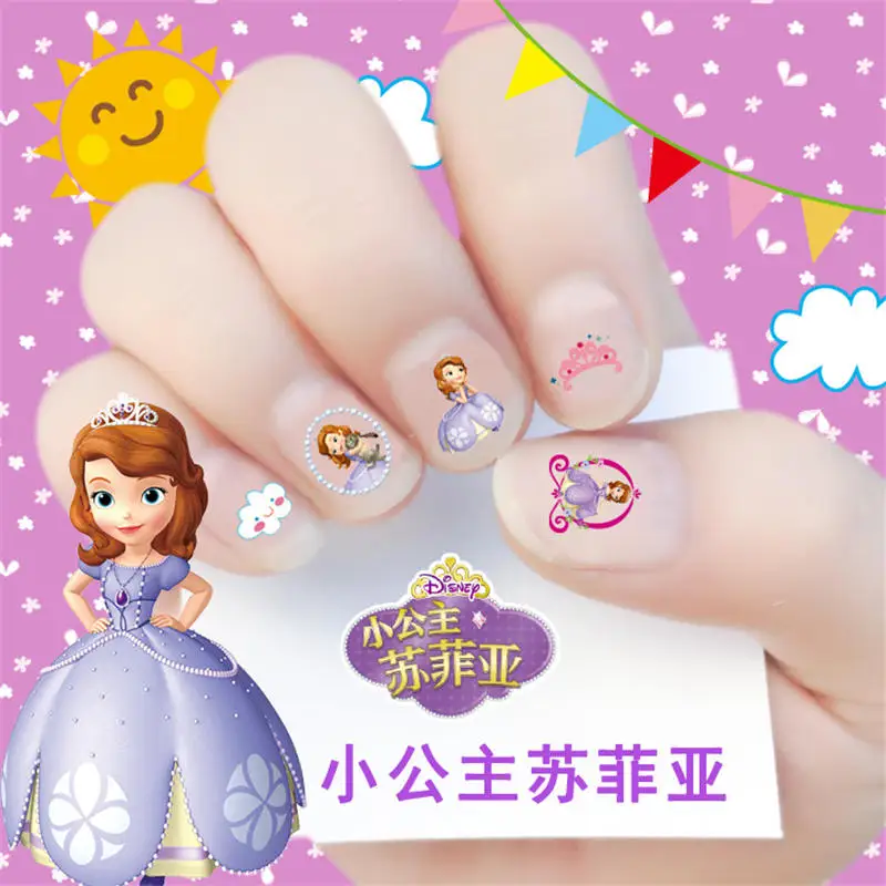 Genuine Disney Frozen 3D Cartoon Nail Sticker Sophia White Snow Princess Child Girl Baby Nail Sticker Toy