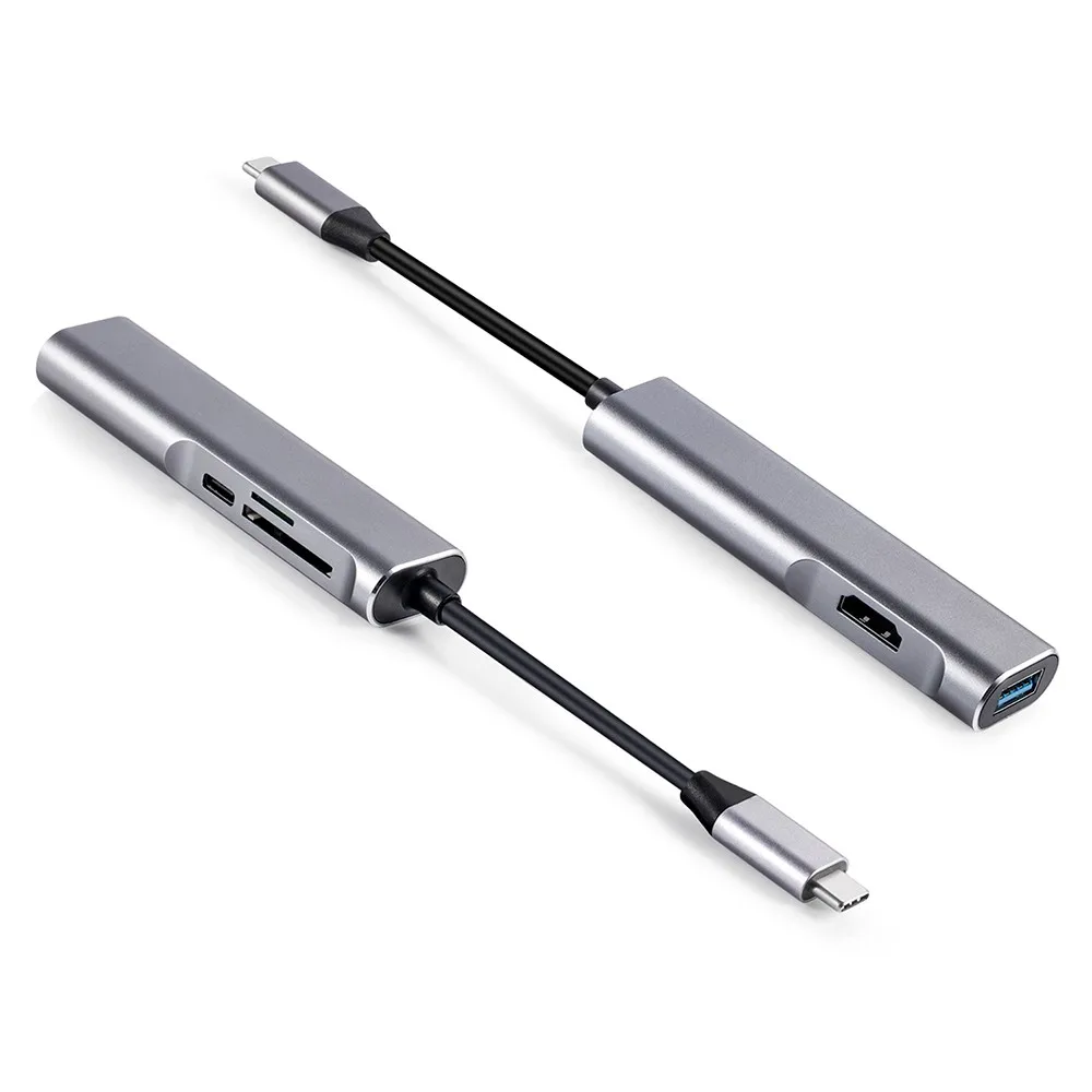 5 в 1 USB-C концентратор тип-c к USB 3,0+ HDMI 4K+ SD/TF кард-ридер Многофункциональный USB C концентратор адаптер для Macbook ПК Xiaomi Tablet Горячая Распродажа