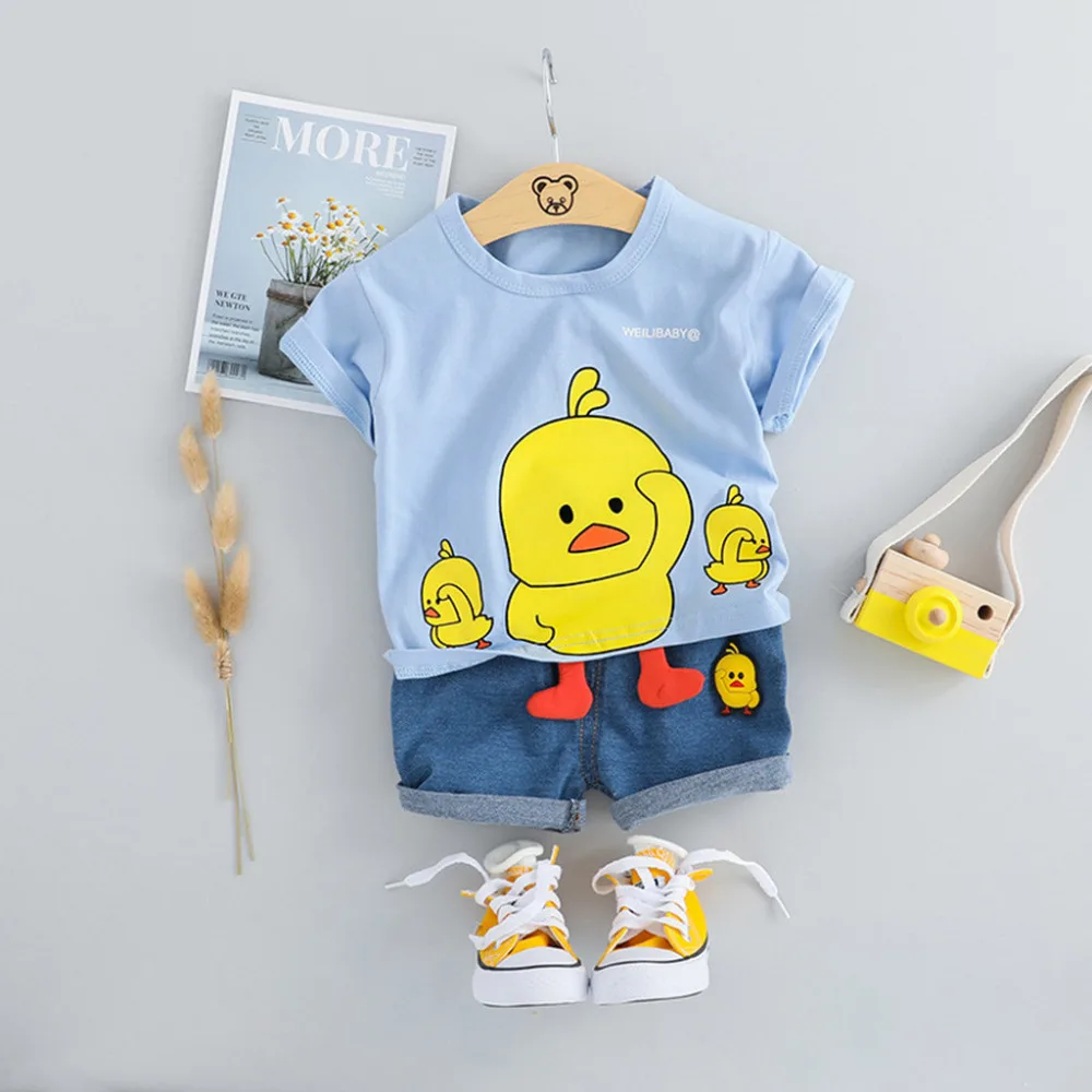 

Happy Summer Little Rubber Ducks Print Baby Boy Clothes Cartoon Tops Shorts Sets Body Baby Boy Outfits Sets Dropshipping 2h