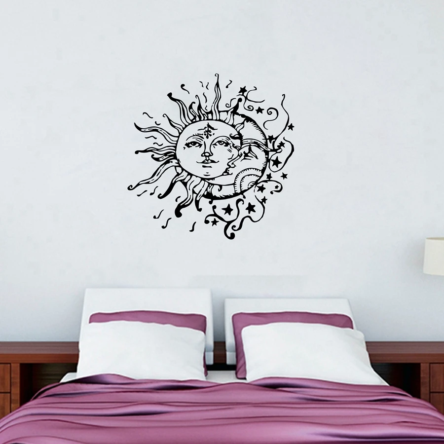 Sonne Mond Sterne Wand Aufkleber Für Schlafzimmer Sonne und Mond Wand