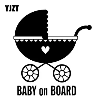 

YJZT 14.7X16.3CM Baby On Board Stroller Funny Bumper Vinyl Car Stickers Decals Decoration Accessories C25-0099