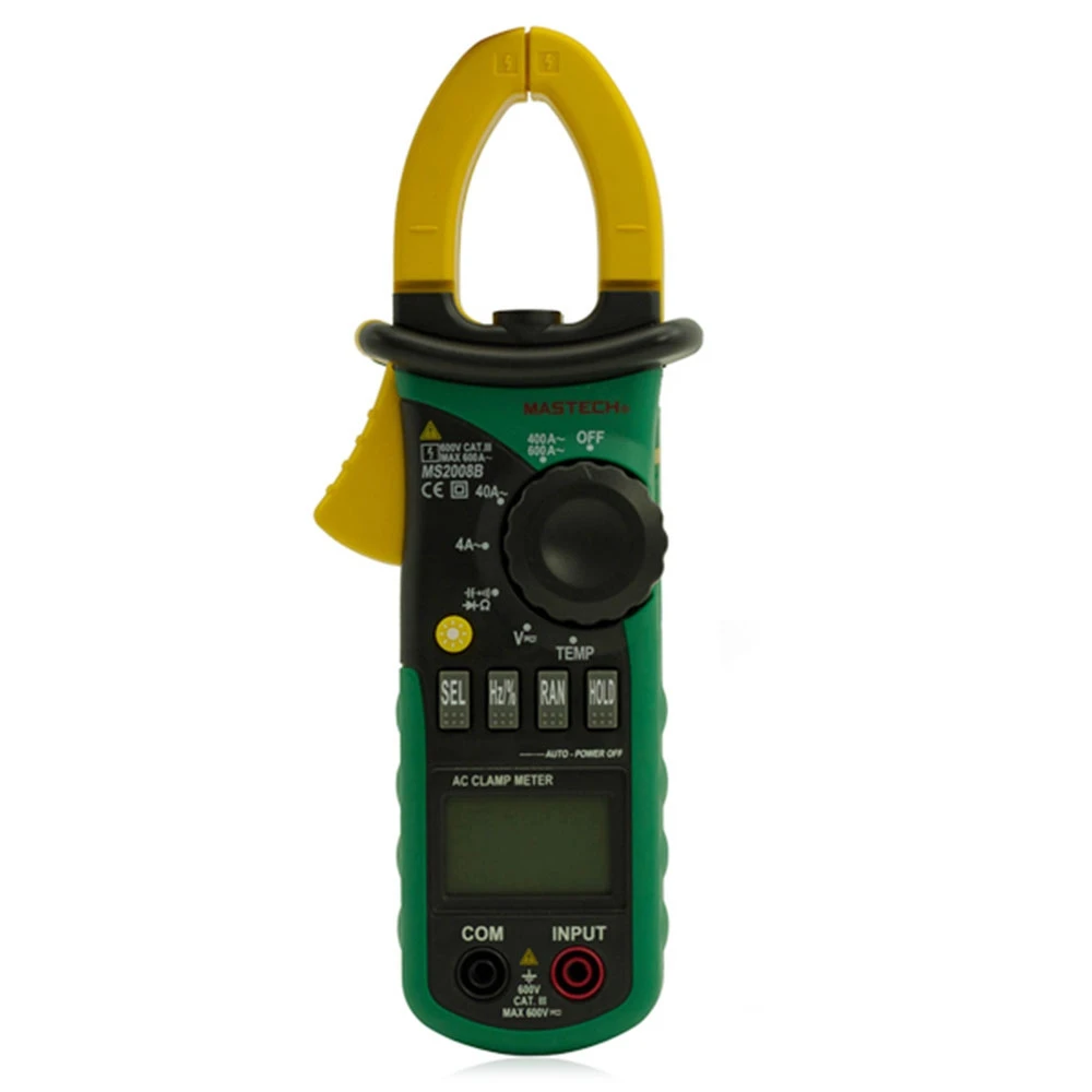 

MASTECH MS2008B Digital Multimeter Amper Clamp Meter Current Clamp Pincers AC Current AC/DC Voltage Capacitor Resistance Tester