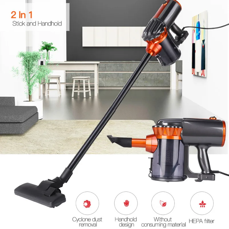 

2 in 1 Stick Handheld Vacuum Cleaner Household Dust Sweeper Floor Carpet Aspirator Bagless Corded Vacuum Cleaner Low Noise 0