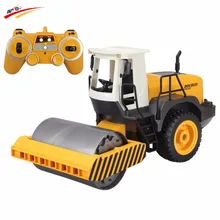 RC Truck Road Roller 2.4G Remote Control Single Drum Vibrate 2 Wheel Drive Engineer Electronic Truck Model Hobby Toys